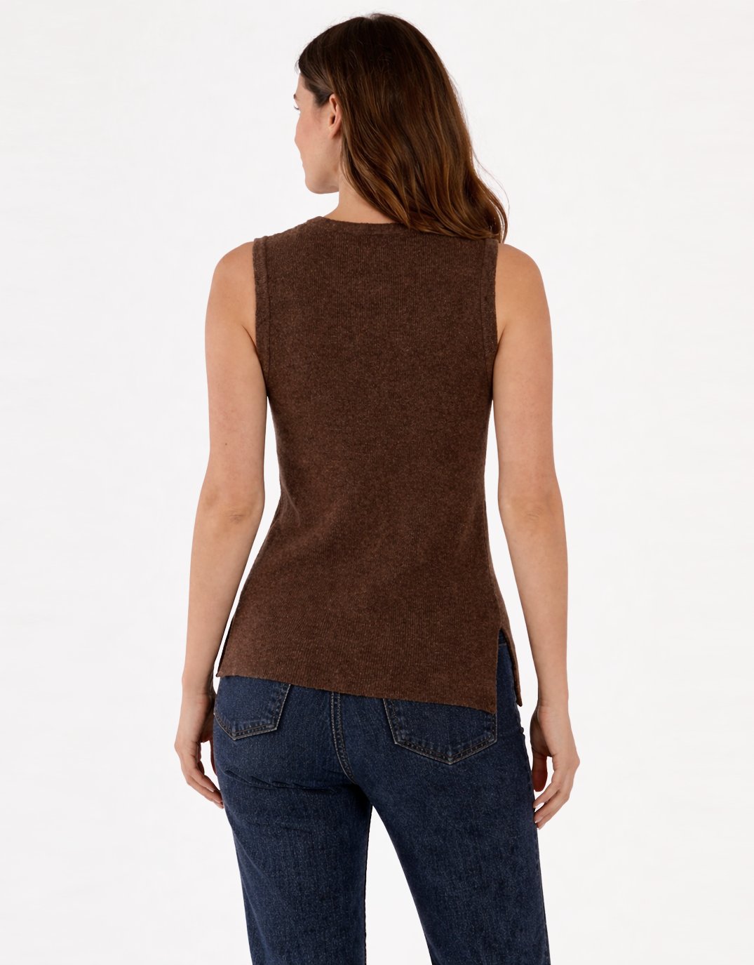 Betty Basics Shona Knit Vest (Espresso Brown)