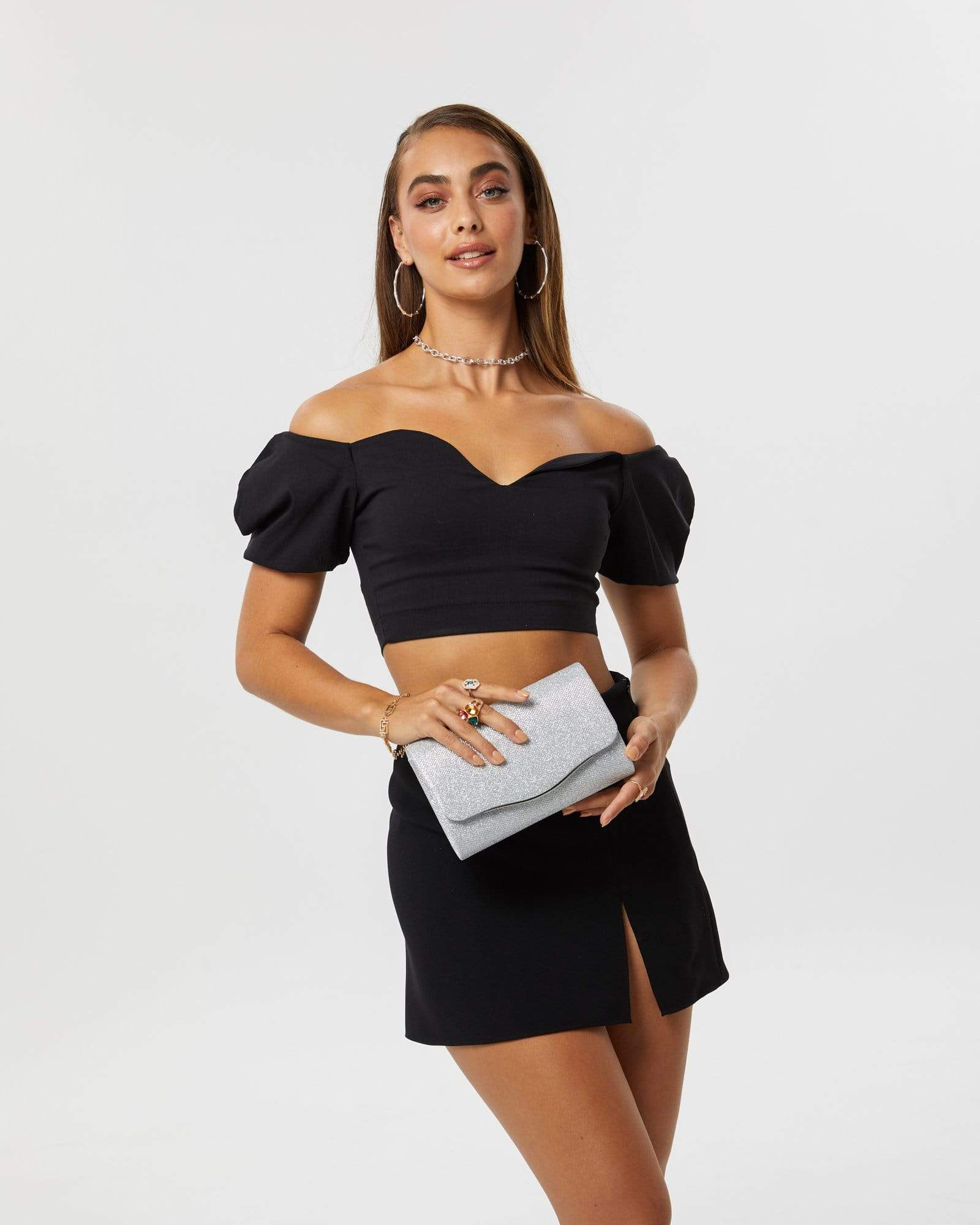 Image of Clutch Bags. Productname: Colette Silver Adele Evening Clutch Bag in Silver colour by brand - Colette