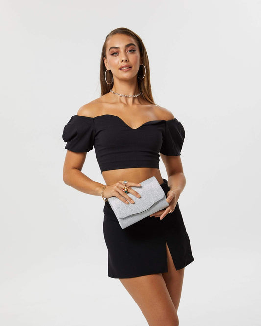 Image of Clutch Bags. Productname: Colette Silver Adele Evening Clutch Bag in Silver colour by brand - Colette