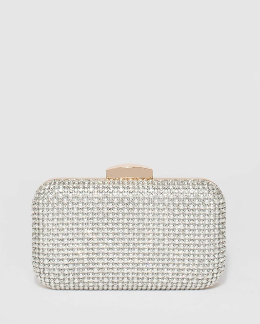 Colette Penelope Hardcase Clutch Bag (Silver)