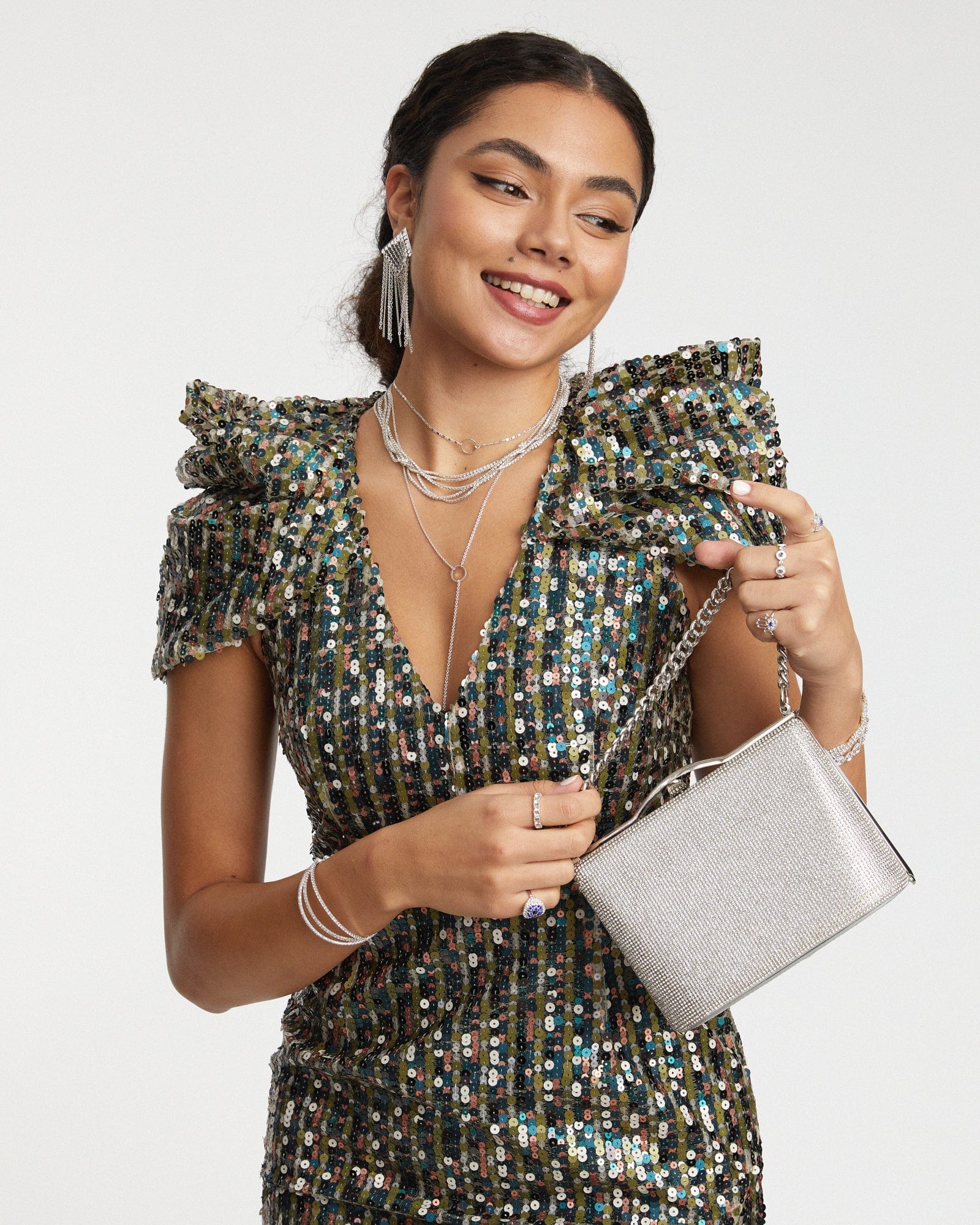 Image of Clutch Bags. Productname: Colette Silver Tullia Chain Bag in Silver colour by brand - Colette