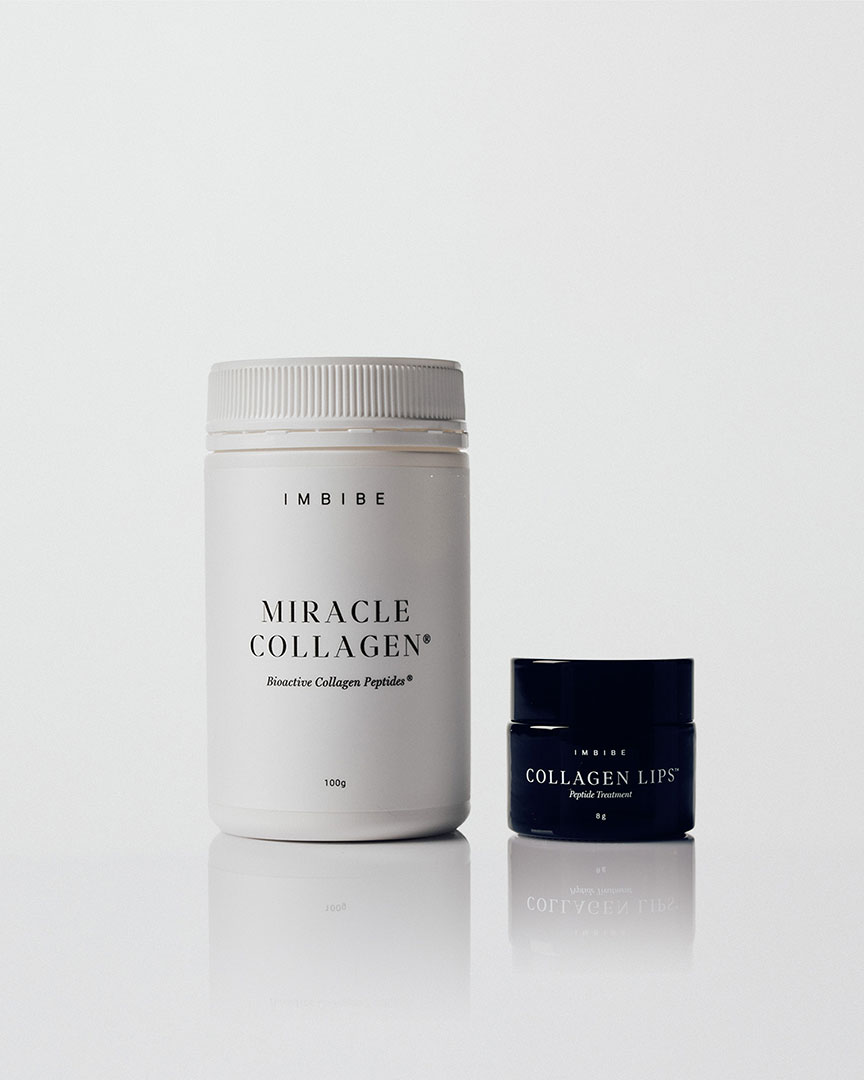 Image of Health & Beauty. Product name - Skin + Lips Peptide Bundle in colour by brand - IMBIBE
