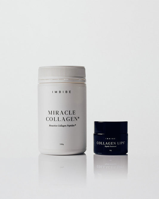 Image of Health & Beauty. Product name - Skin + Lips Peptide Bundle in colour by brand - IMBIBE