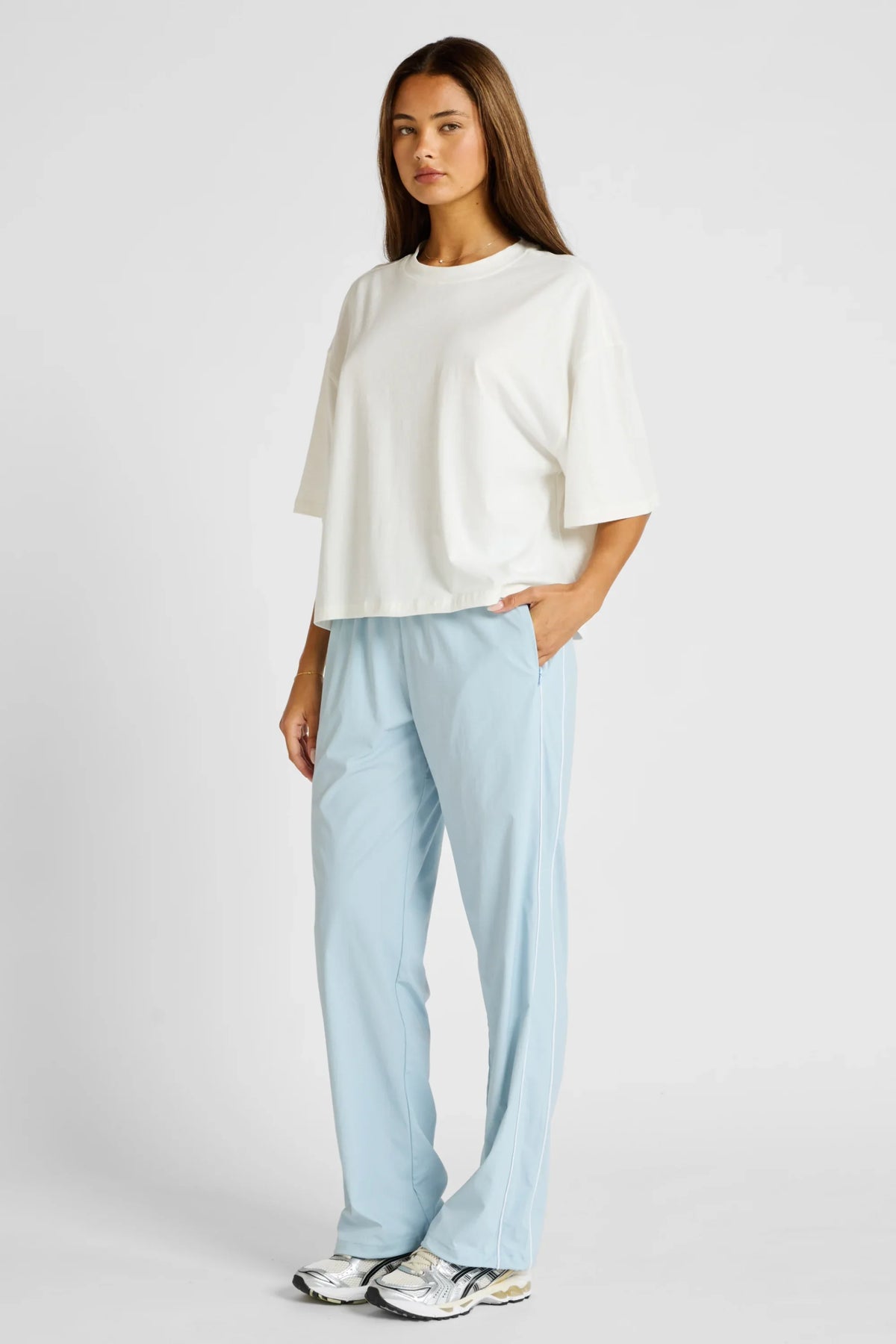 Oversized Cropped Tee (Chalk)