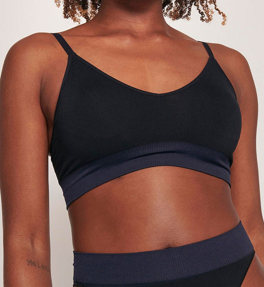 Image of Bras. Productname: Triumph Sloggi Ever Infused Aloe Bralette in Black/Navy colour by brand - Triumph