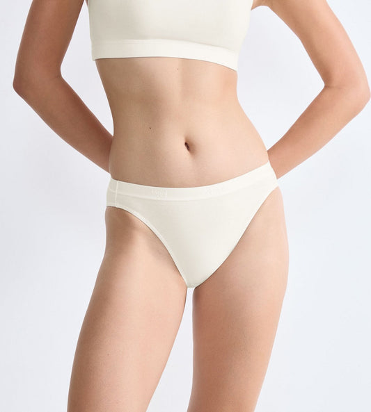 Image of Briefs. Productname: Triumph Sloggi Go Casual High Leg Brief in Silk White colour by brand - Triumph