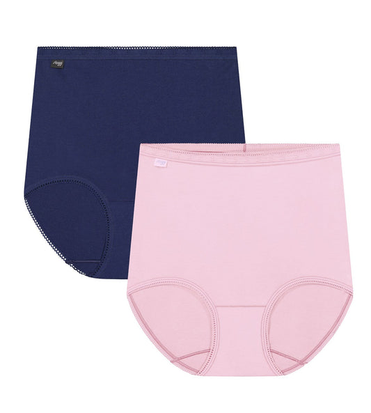 Image of Briefs. Productname: Triumph Sloggi Maxi 2 Pack in Pink & Navy Combination colour by brand - Triumph