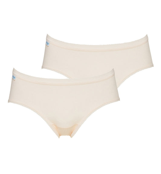 Image of Briefs. Productname: Triumph Sloggi Midi 2Pack in Fresh Powder colour by brand - Triumph