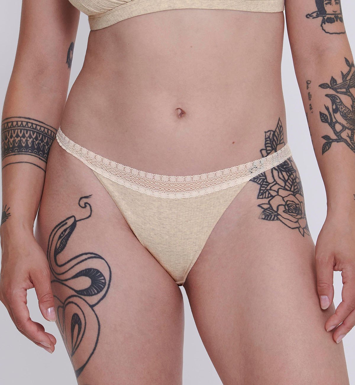 Triumph Sloggi Go Ribbed Considered Tanga 2 Pack (Grey Combination)