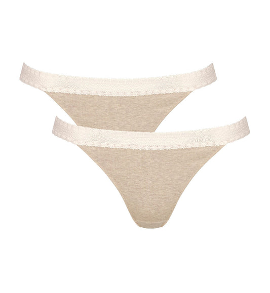 Image of Briefs. Productname: Triumph Sloggi Go Ribbed Considered Tanga 2 Pack in Grey Combination colour by brand - Triumph