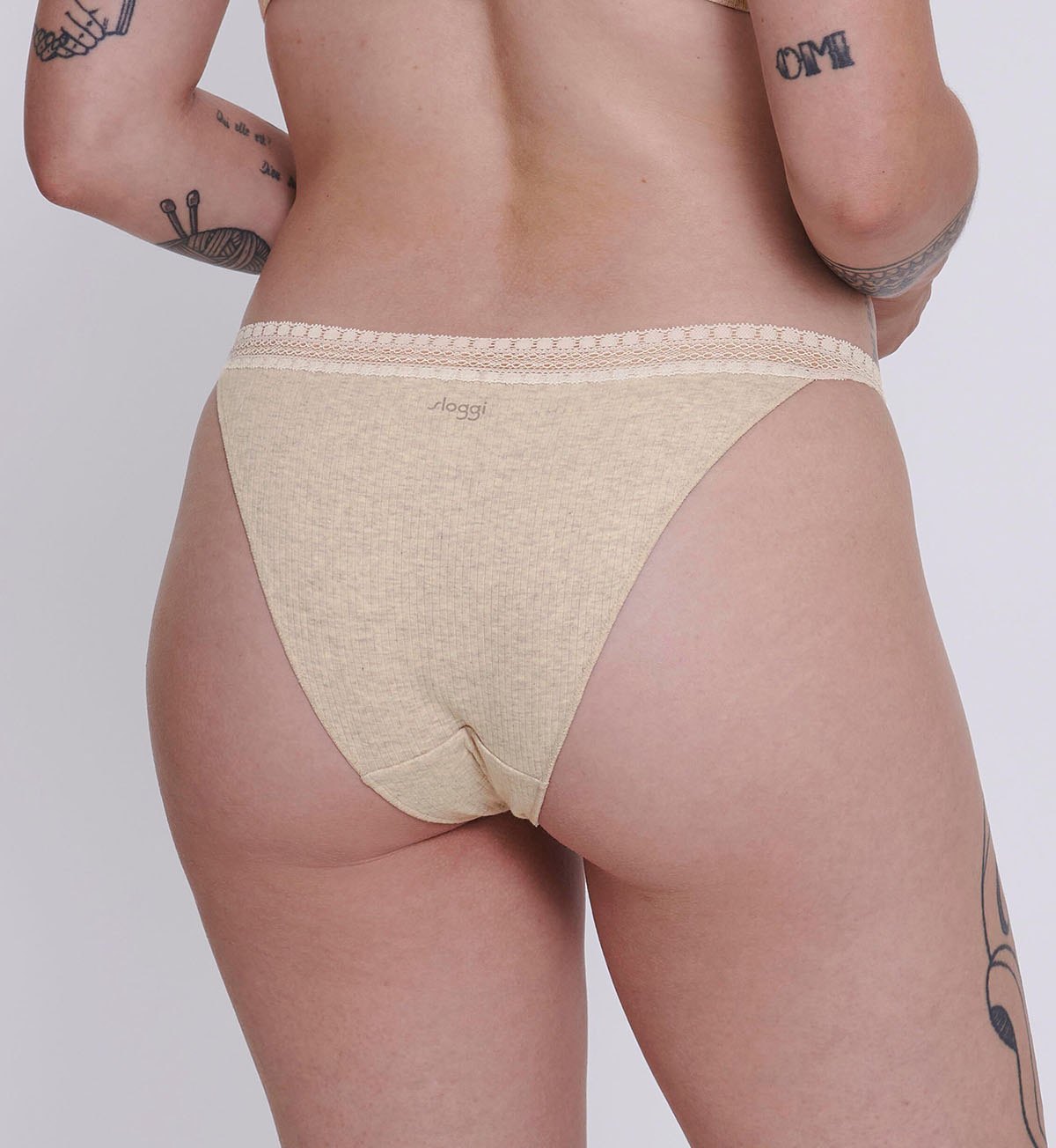 Triumph Sloggi Go Ribbed Considered Tanga 2 Pack (Grey Combination)
