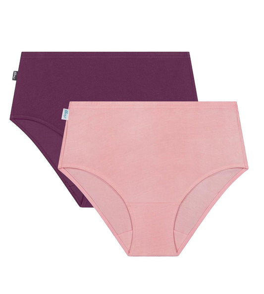 Image of Briefs. Productname: Triumph Sloggi Hikini 2 Pack in Pink & Purple Combination colour by brand - Triumph