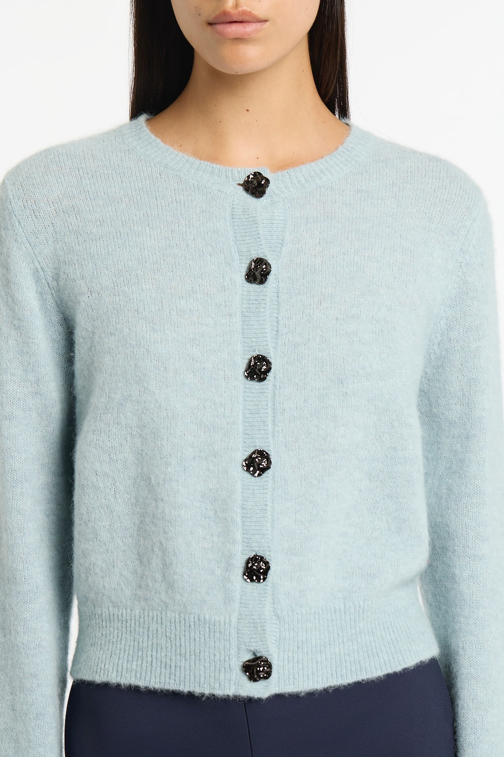 Carla Zampatti Snowbird Brushed Knit Cardigan (Blue)