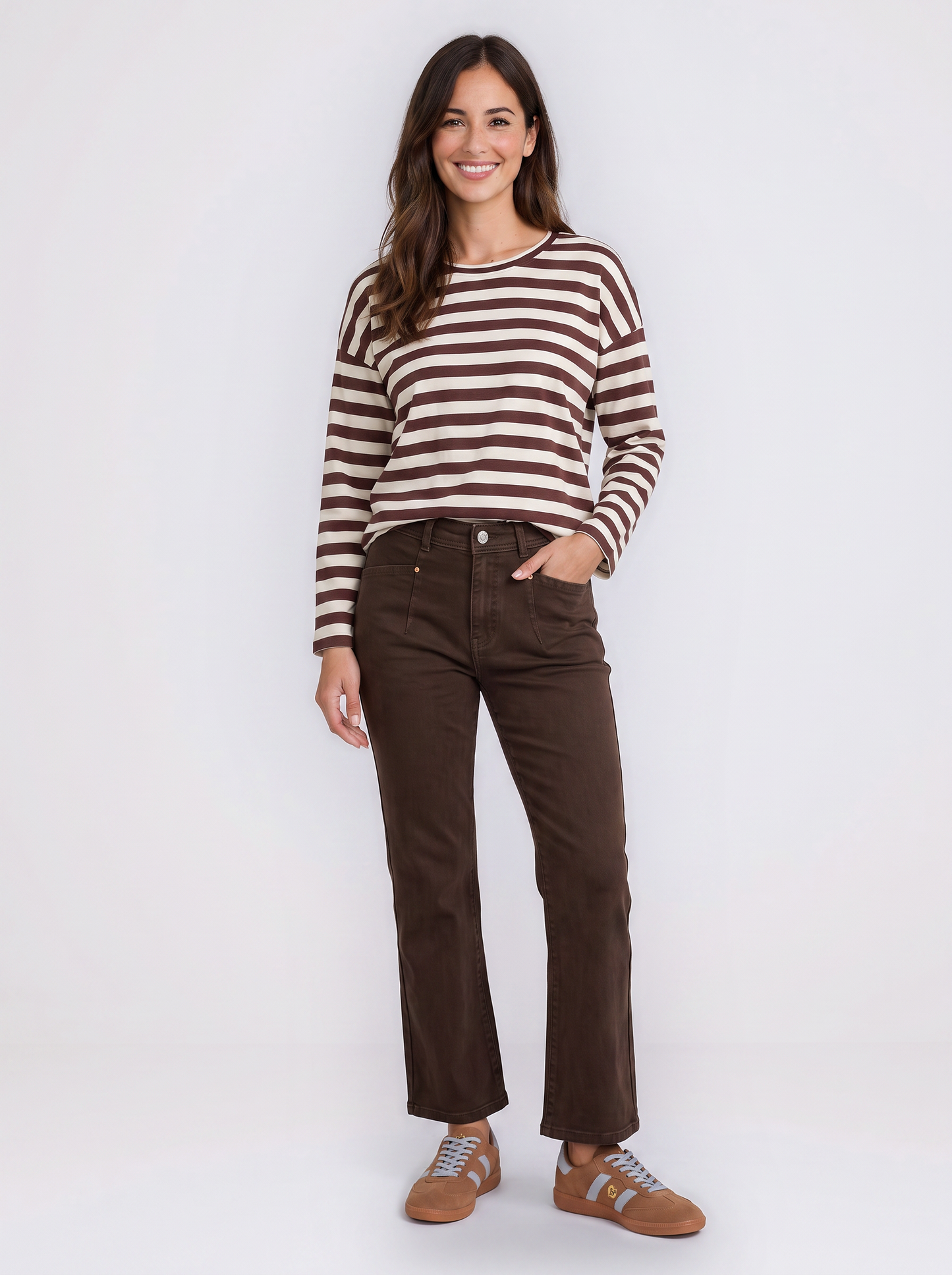 Country Denim Sophia Cropped Stretch Jean (Chocolate)