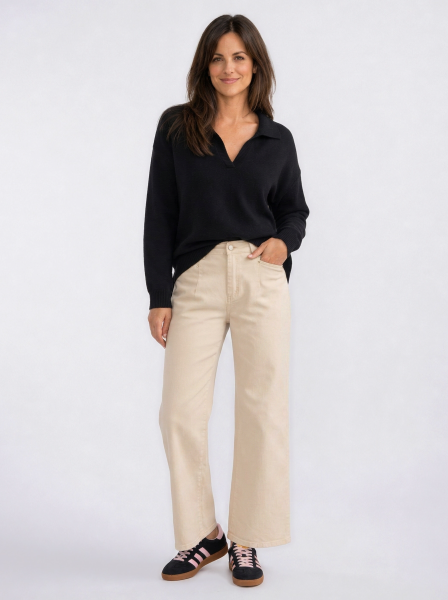 Country Denim Sophia Cropped Stretch Jean (Sand)