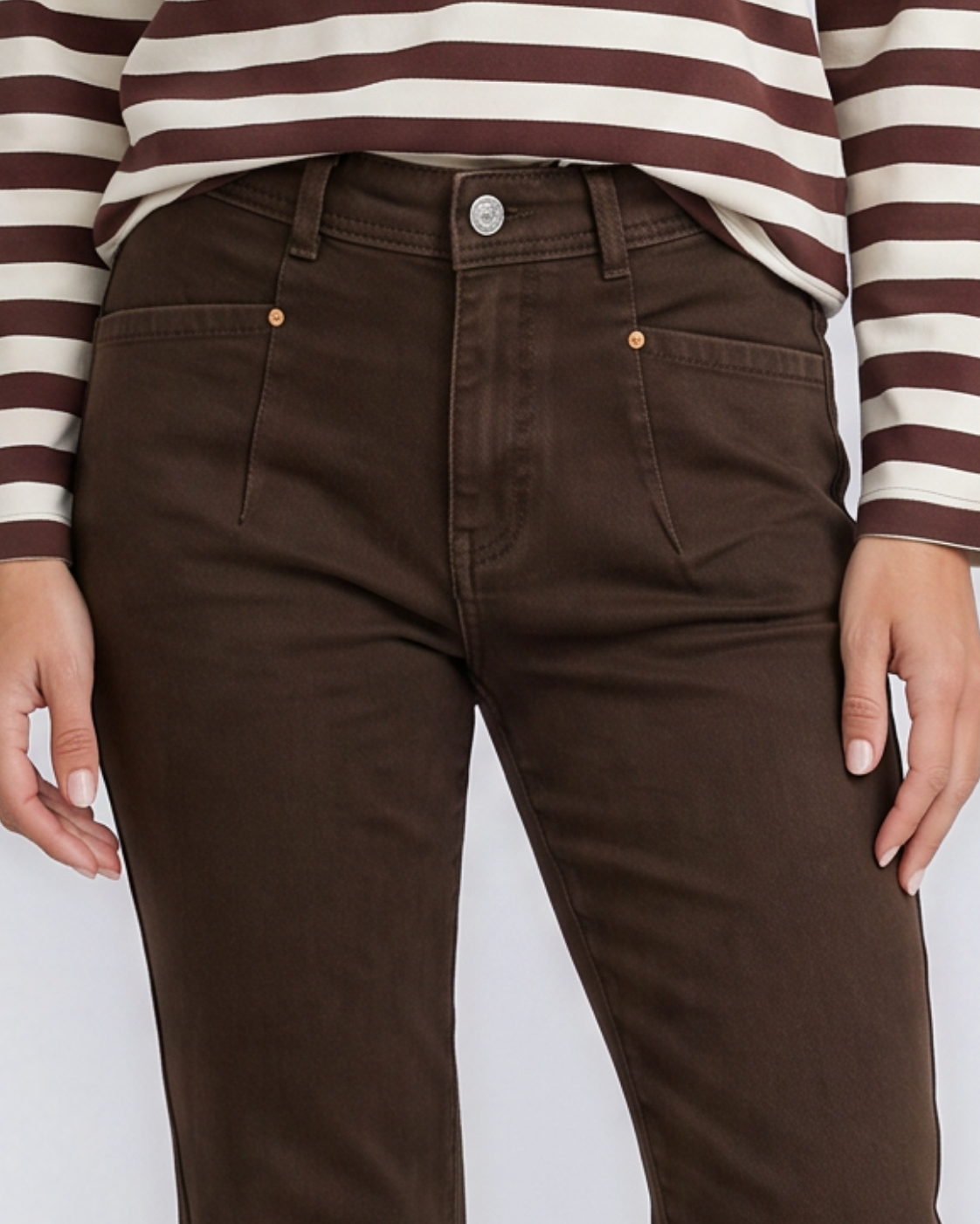 Country Denim Sophia Cropped Stretch Jean (Chocolate)