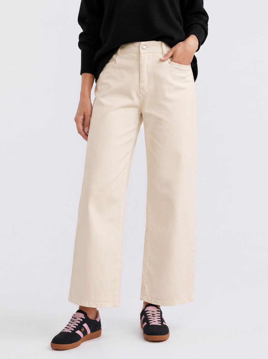 Image of Jeans. Product name - Sophia Cropped Stretch Jean Sand in Sand colour by brand - Country Denim