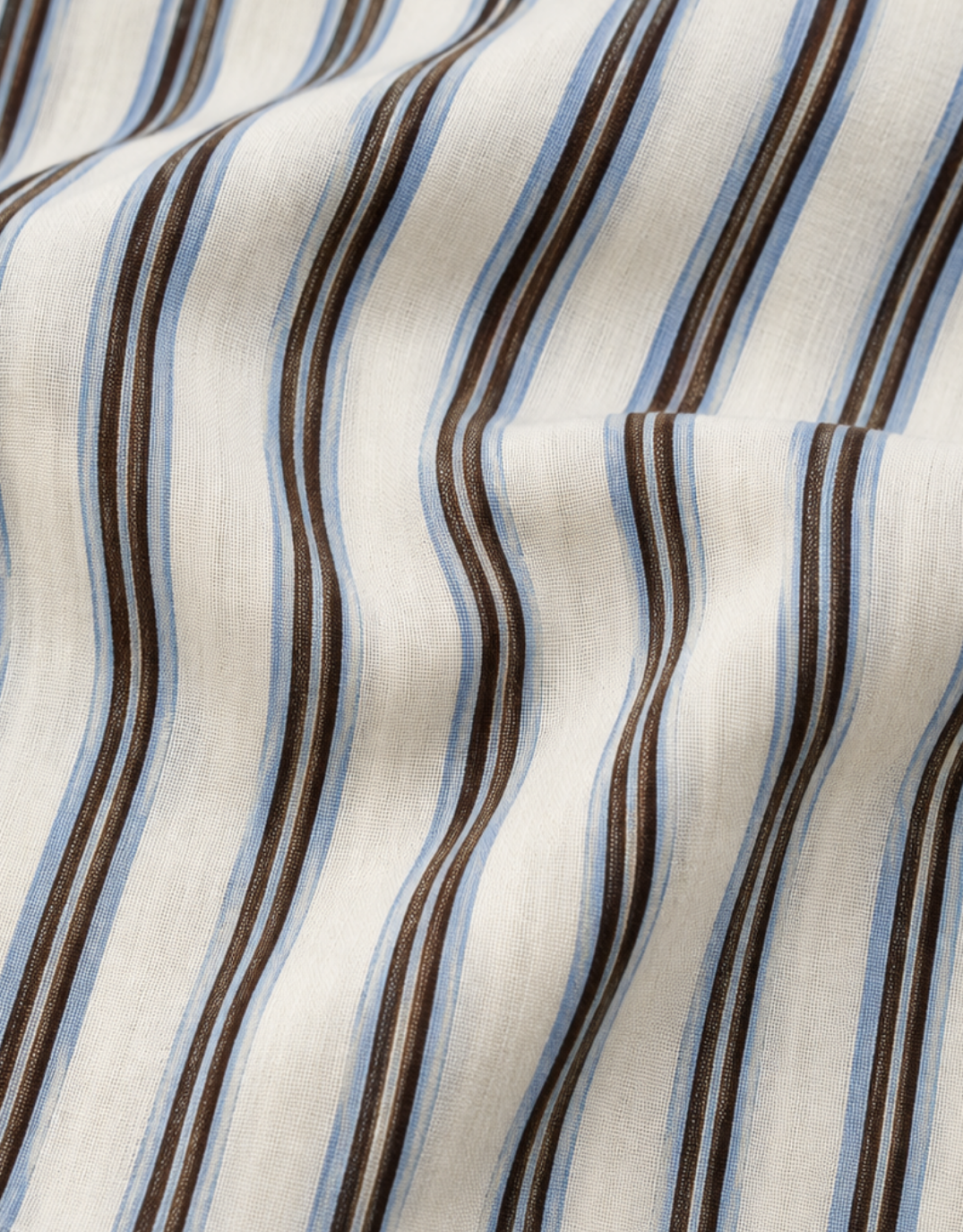 132 Fashion Sorrento Shirt (Mocha/Blue/White Stripe)