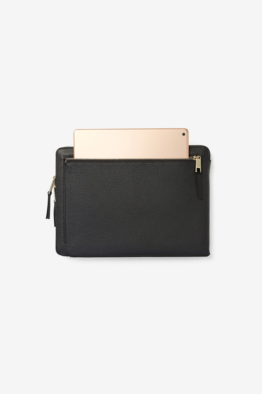 KINNON STARK LAPTOP SLEEVE WITH LIGHT BRUSHED GOLD HARDWARE (Black)