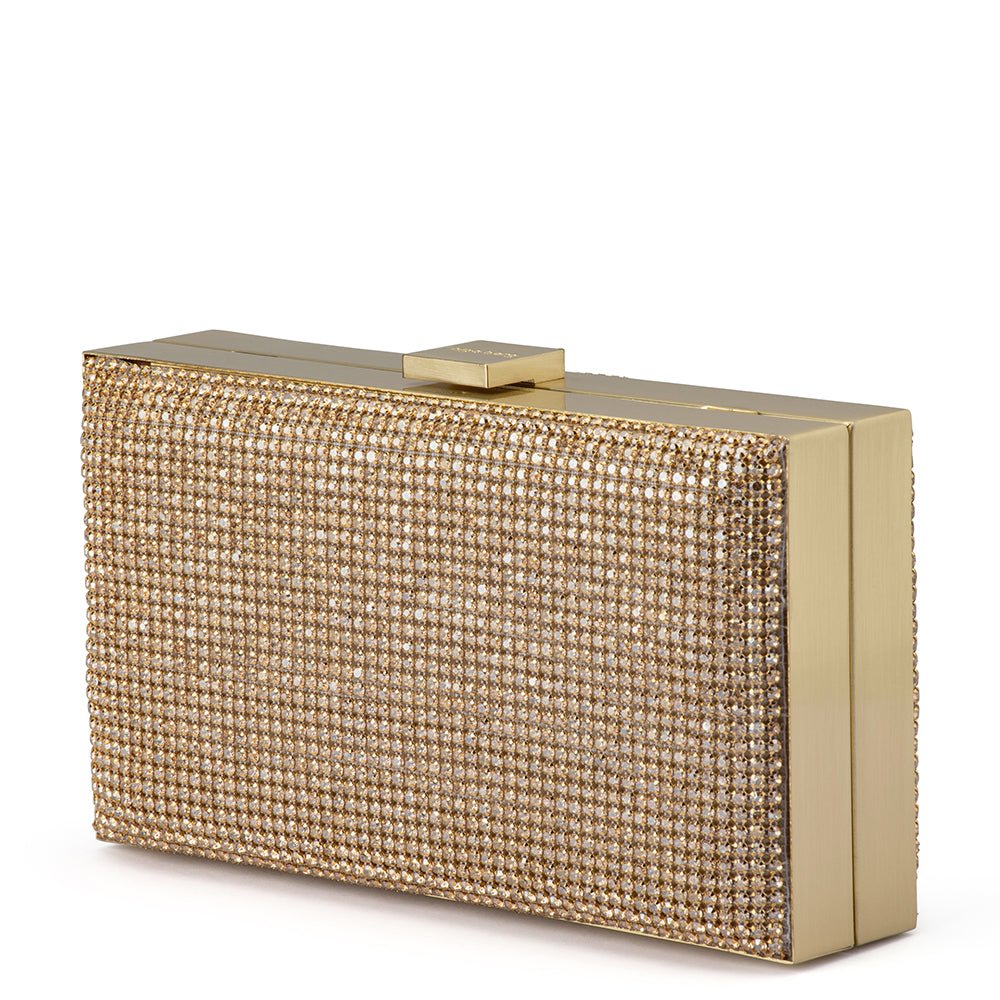 Olga Berg STEF Crystal Box Clutch (Gold)