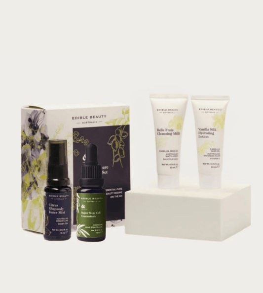 Image of a model wearing Pants. Product name - Stem Cell Discovery Kit in colour by brand - Edible Beauty Australia
