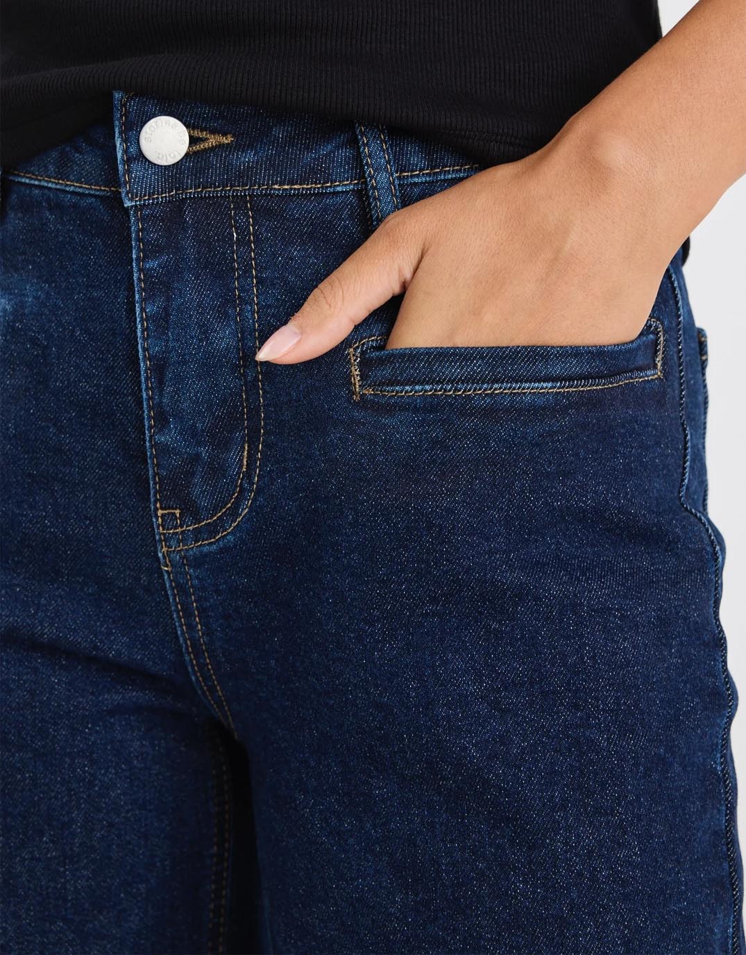 Concert Mid Rise Wide Leg Pocket Jean - (Indigo)