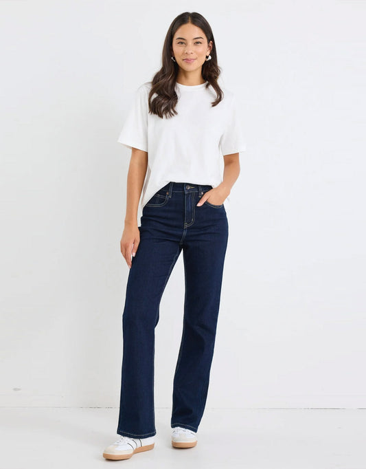 Farah High Rise Soft Flare Jeans - (Indigo)