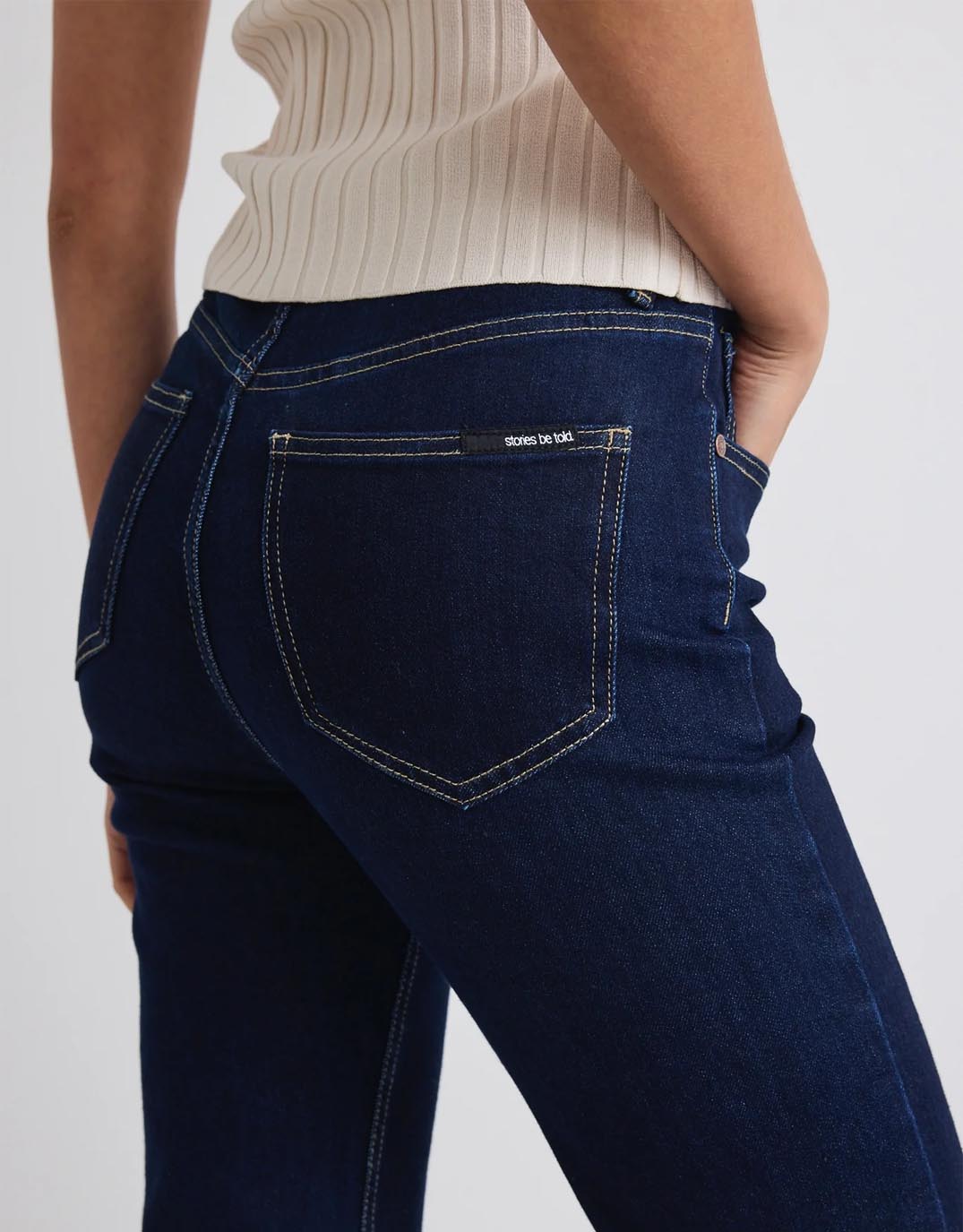 Farah High Rise Soft Flare Jeans - (Indigo)