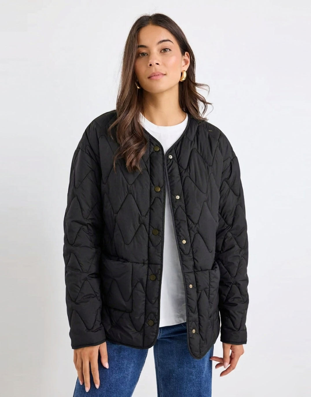 Image of Jackets. Product name - Frankly Puffer Jacket Black in Black colour by brand - Stories Be Told