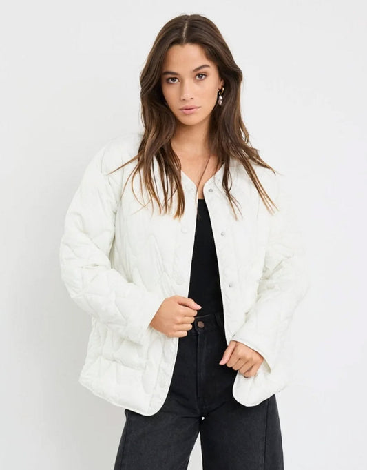 Image of Jackets. Product name - Frankly Puffer Jacket Ecru in Ecru colour by brand - Stories Be Told
