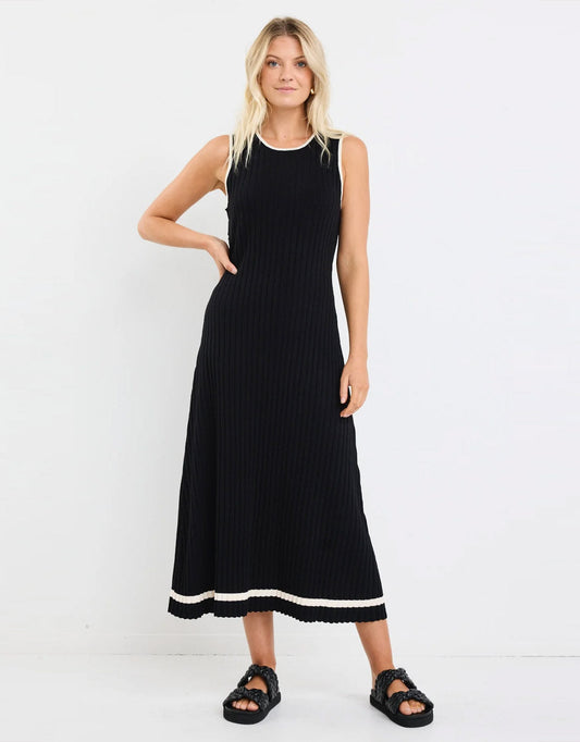 Image of Dresses. Productname: Vanity Rib Sleeveless Knit Maxi Dress - in Black colour by brand - Stories Be Told