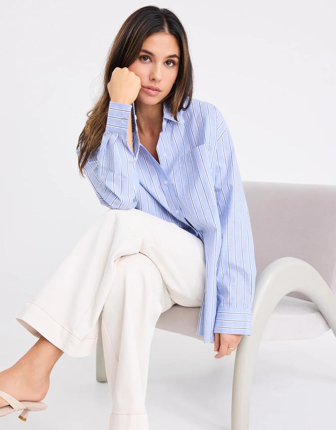 Stories Be Told You Got This Oversized Shirt (Blue Navy Stripe)