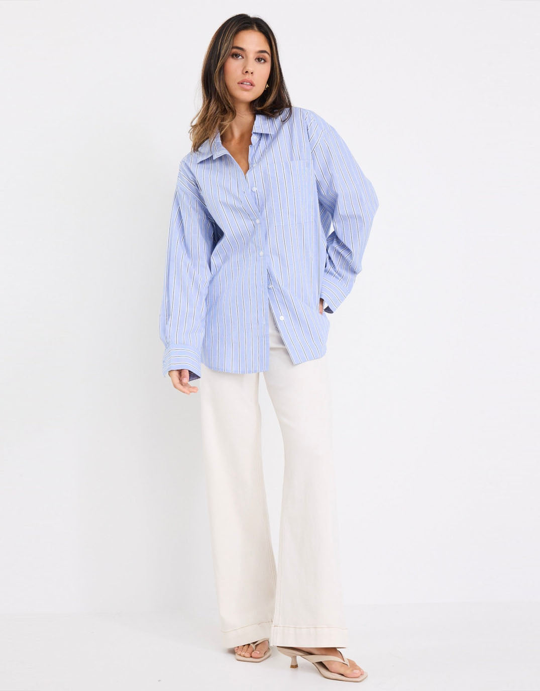 Stories Be Told You Got This Oversized Shirt (Blue Navy Stripe)