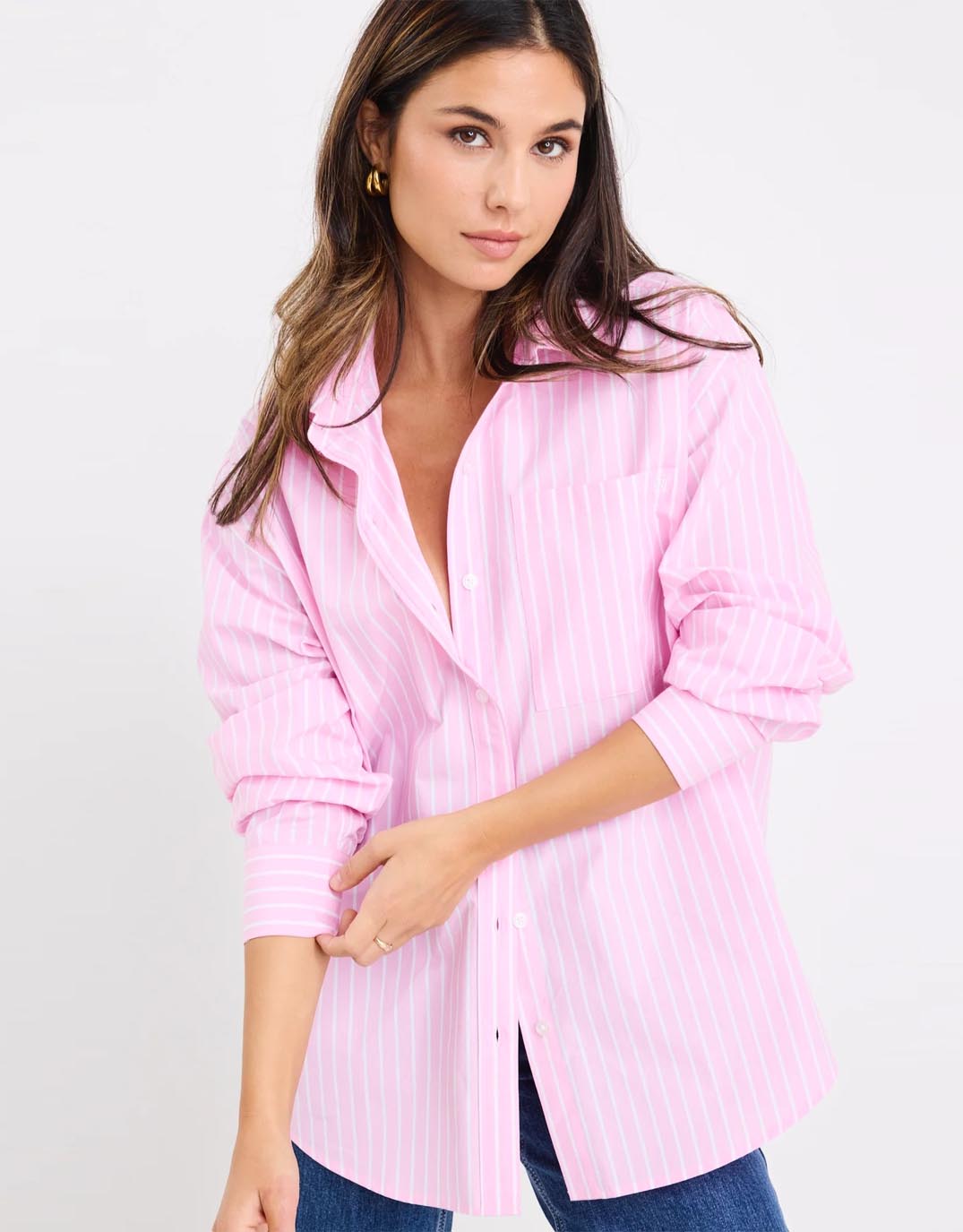 Stories Be Told You Got This Oversized Shirt (Pink Stripe)