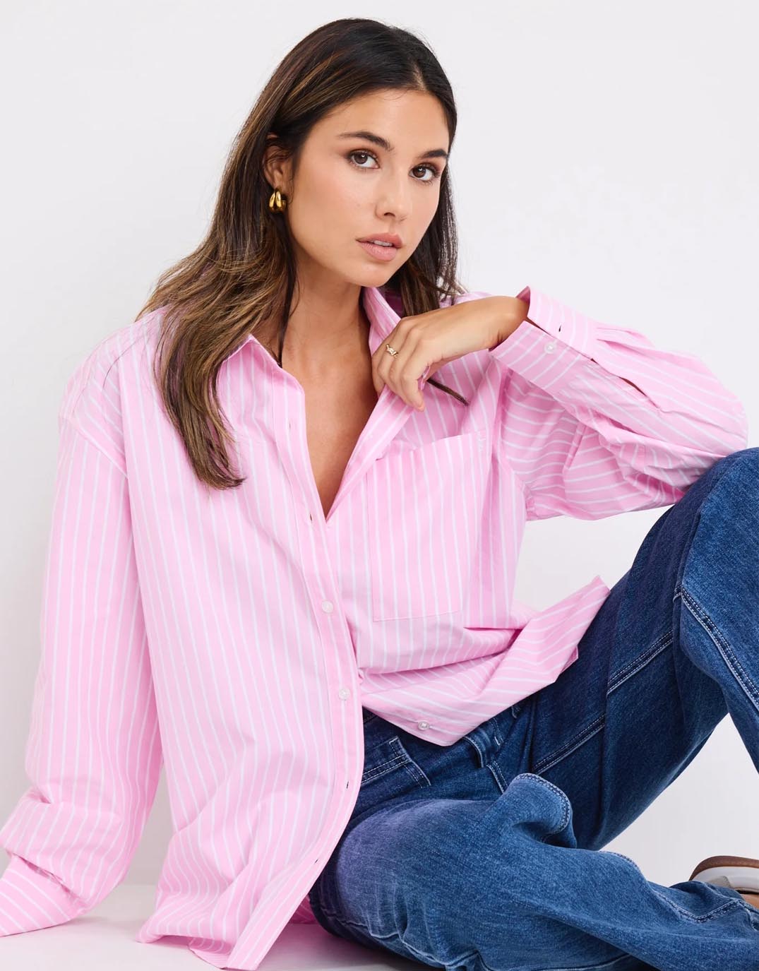 Stories Be Told You Got This Oversized Shirt (Pink Stripe)
