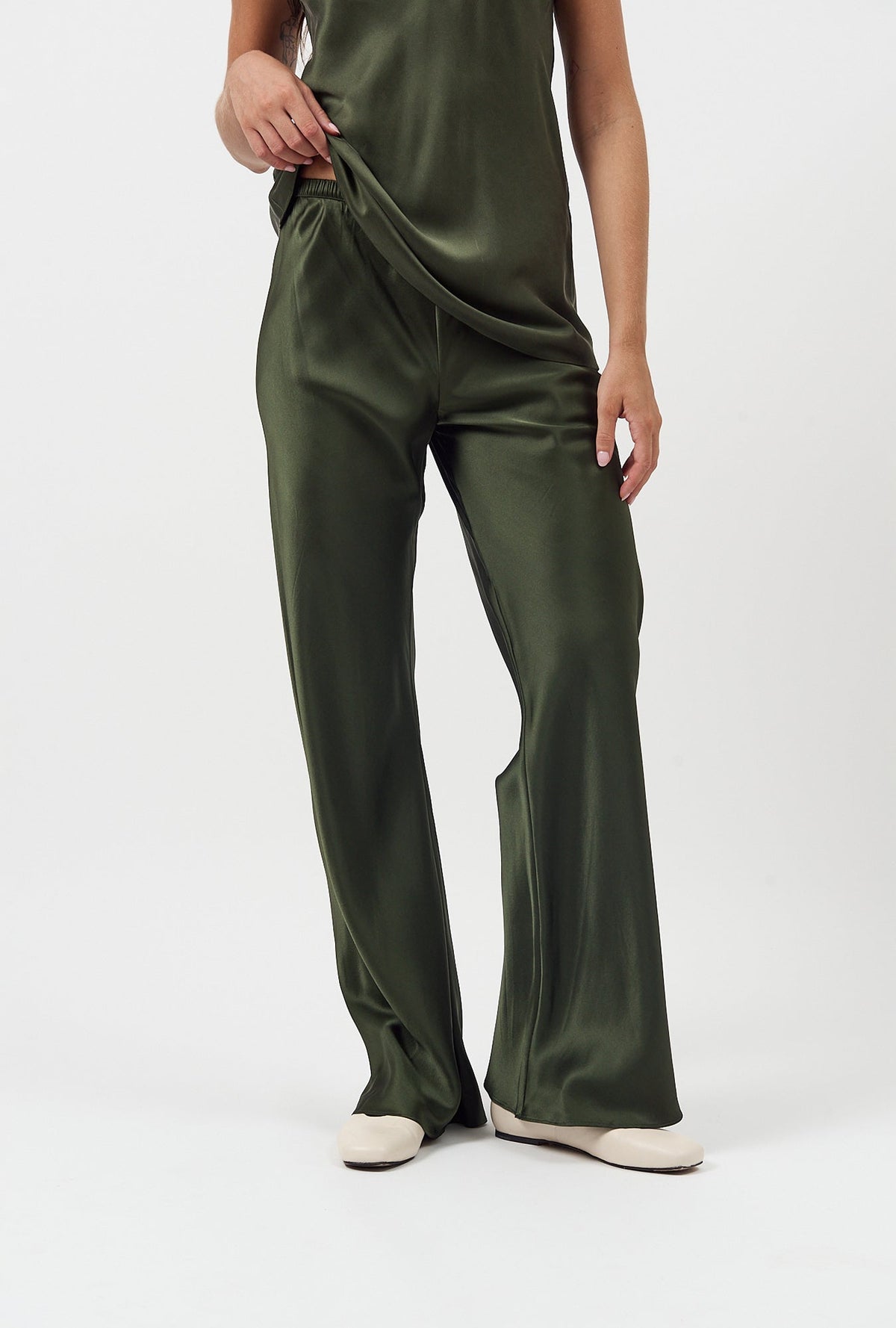 Silk Laundry Bias Cut Pants (Cedar)