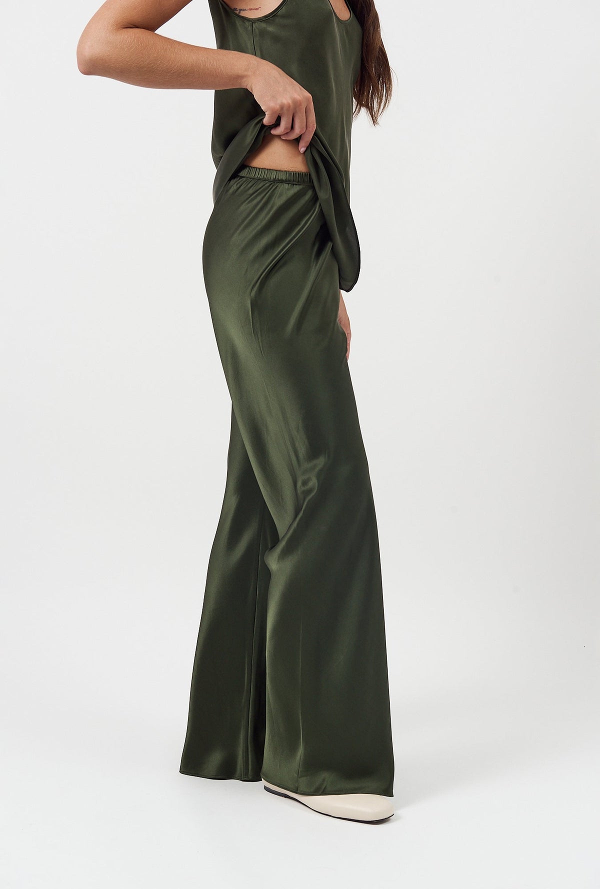 Silk Laundry Bias Cut Pants (Cedar)