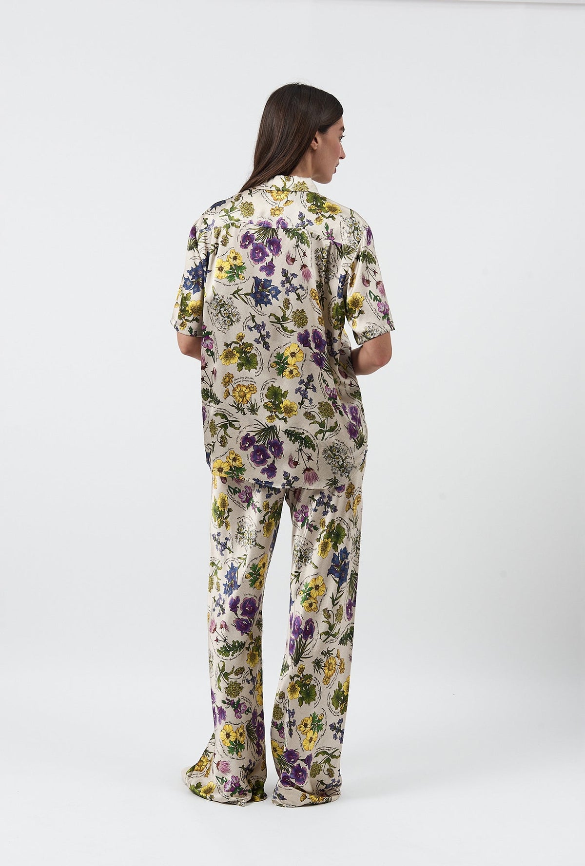 Silk Laundry Bias Cut Pants (Endangered Flowers)
