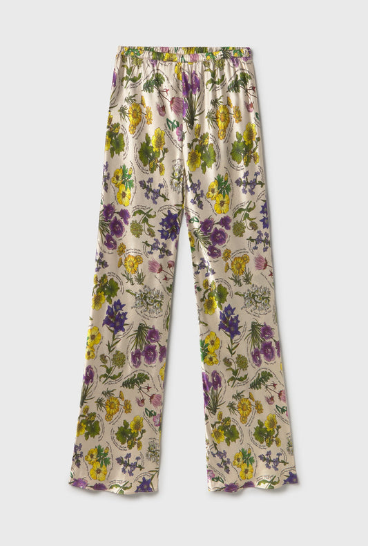 Silk Laundry Bias Cut Pants (Endangered Flowers)