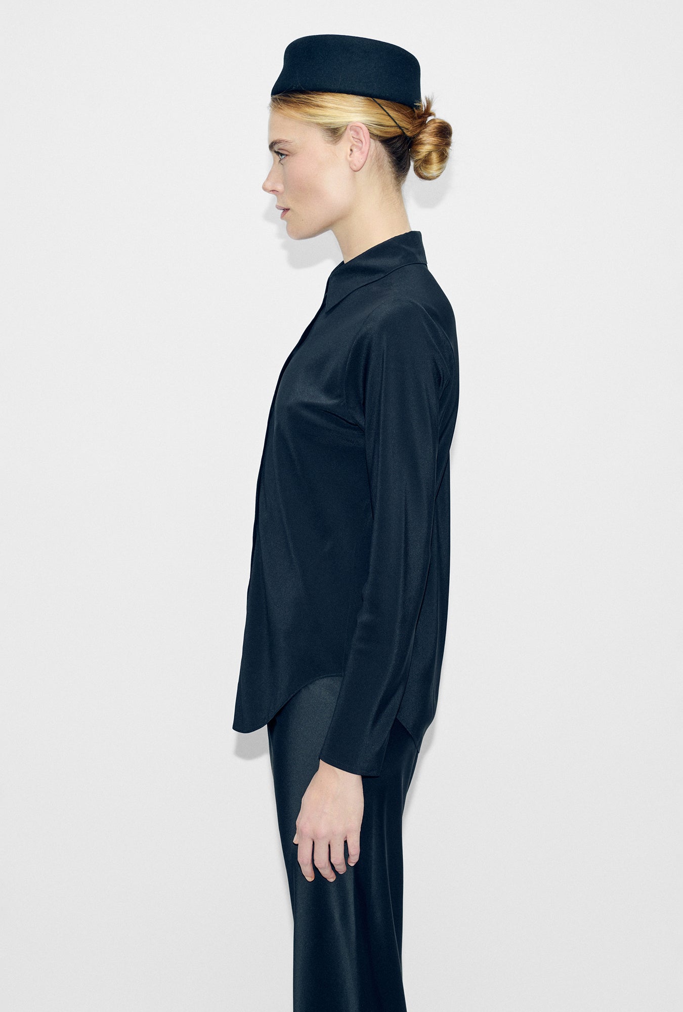 Silk Laundry CDC Bias Cut Shirt (Black)
