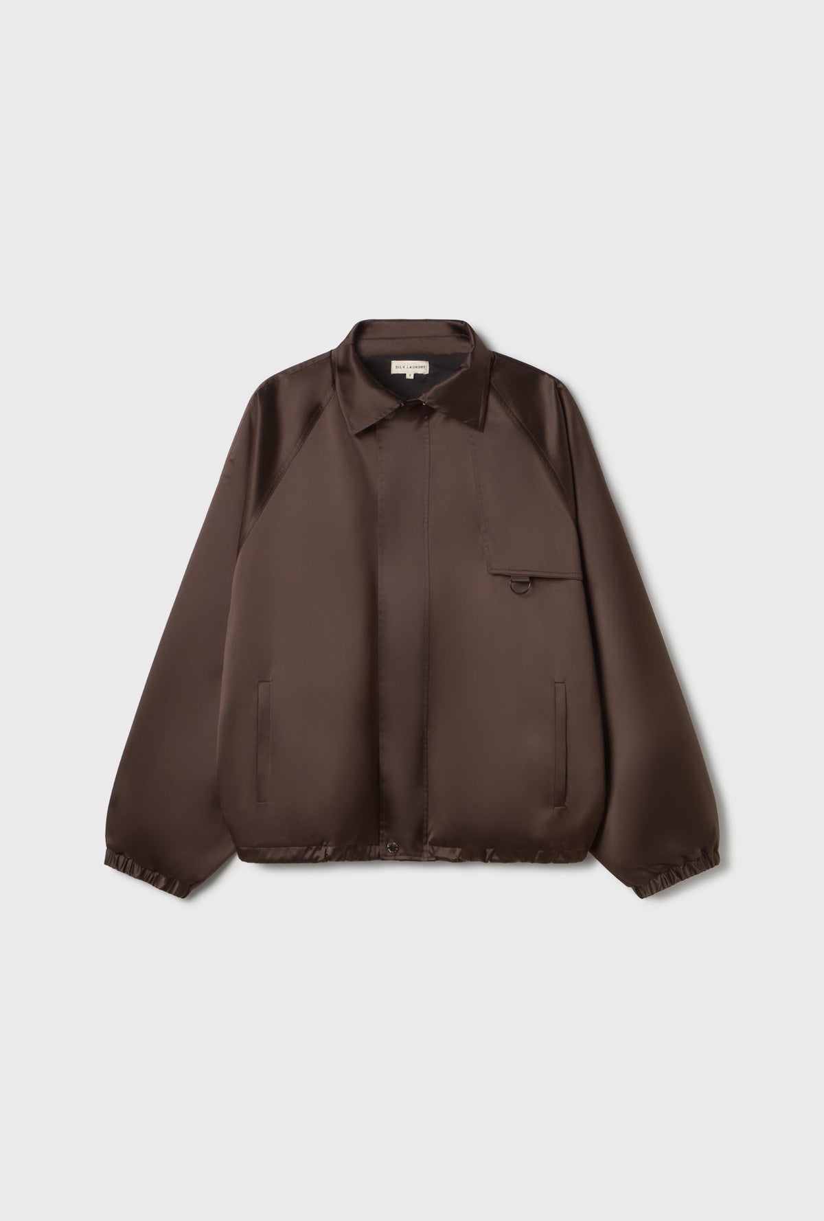 Laundry Coated Silk Bomber Jacket (Mantis)