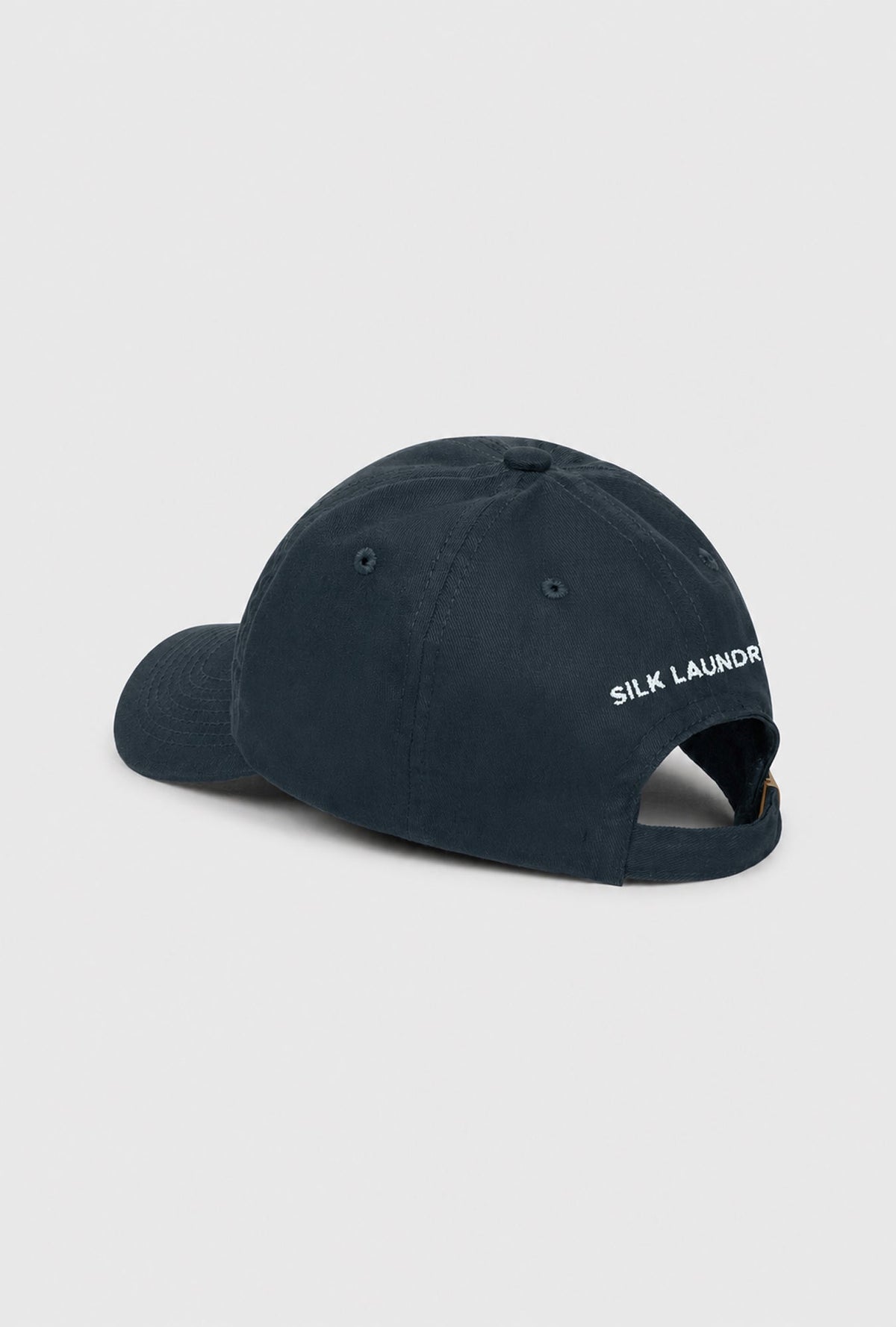 Image of Hats. Product name - Dad Hat Take Care Navy in Navy colour by brand - Silk Laundry