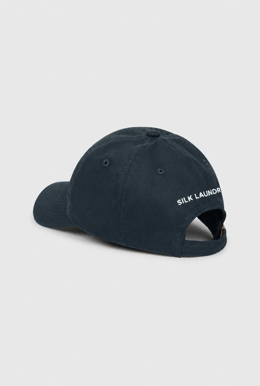 Image of Hats. Product name - Dad Hat Take Care Navy in Navy colour by brand - Silk Laundry