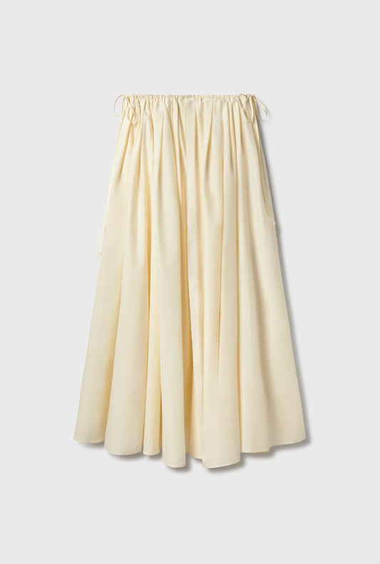Silk Laundry Daisy Skirt- (Off-White)
