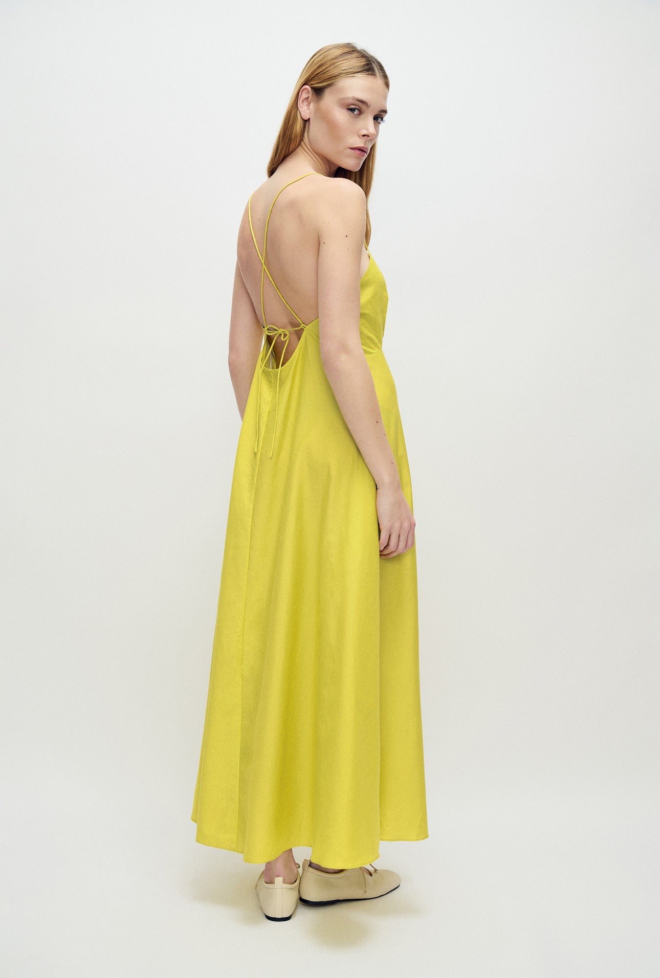 Silk Laundry Long Maxi Dress (Limelight)