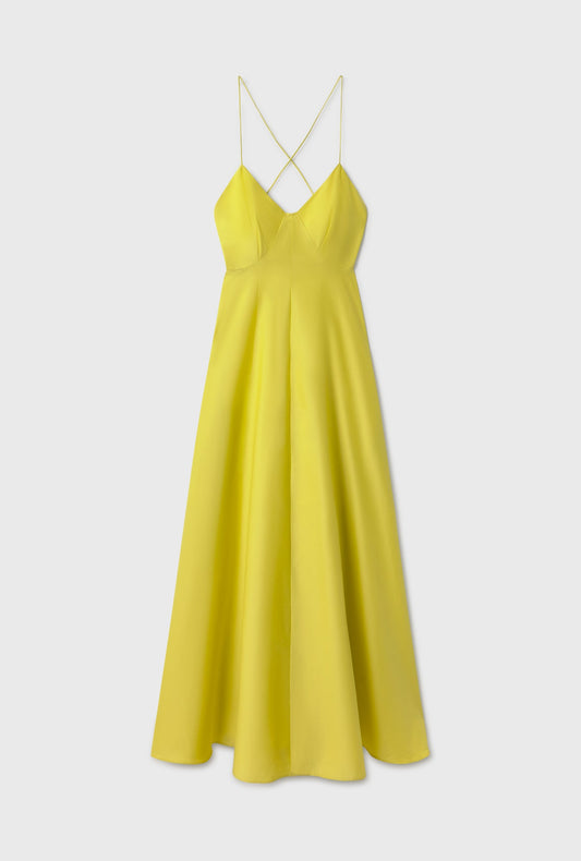 Silk Laundry Long Maxi Dress (Limelight)