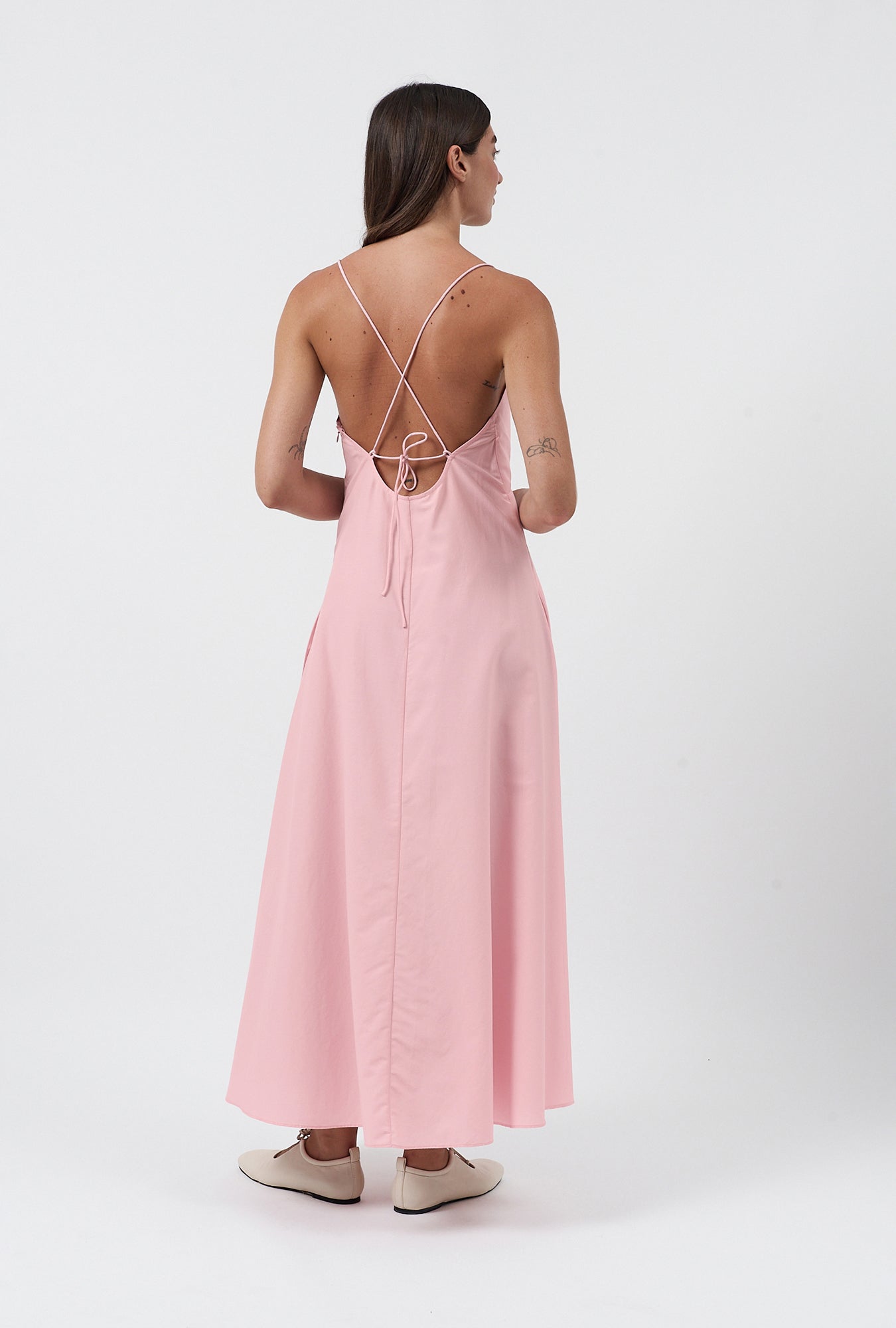 Silk Laundry Long Maxi Dress (Vintage Pink)