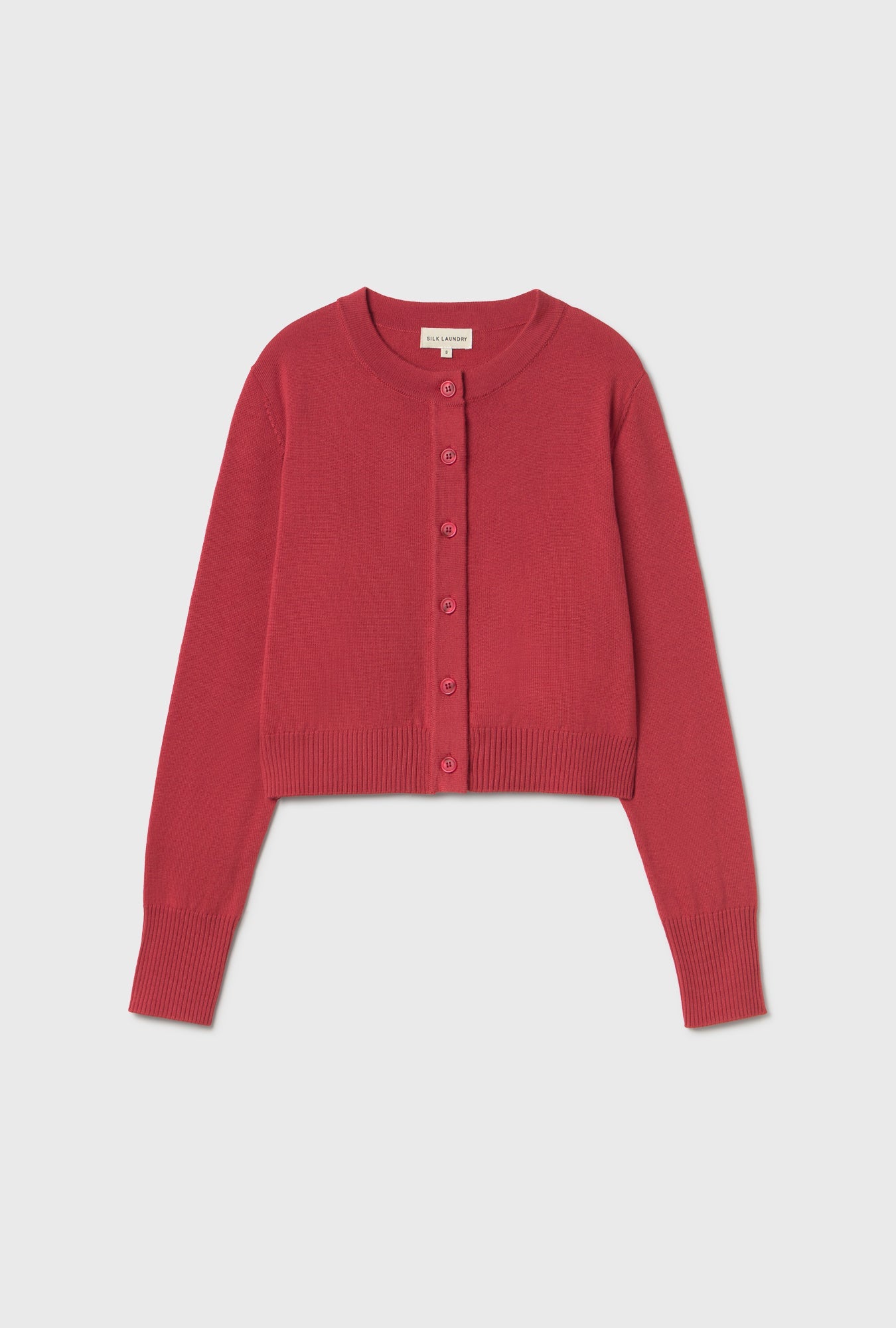 Silk Laundry Cropped Cardigan (Blush)