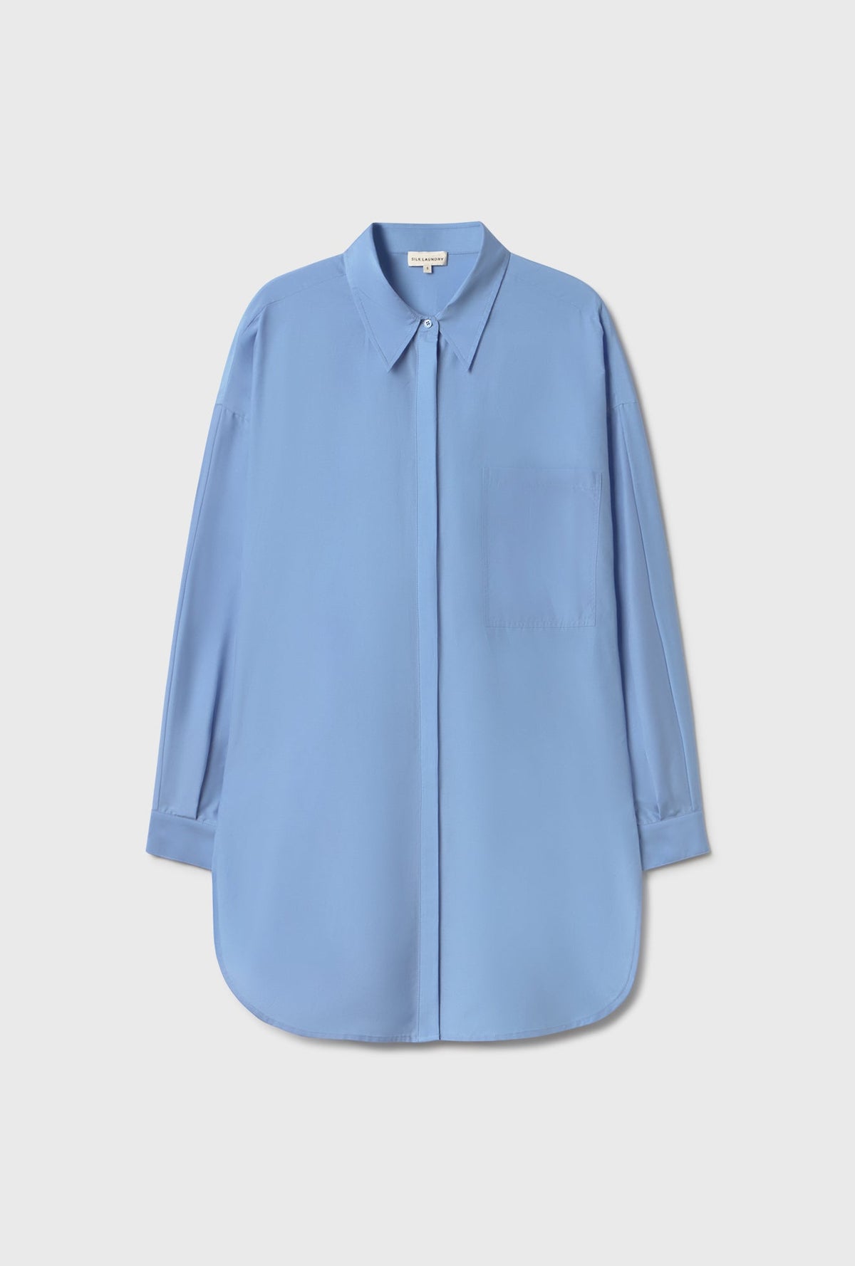 Laundry Cotton Silk Round Shirt Just (Blue)