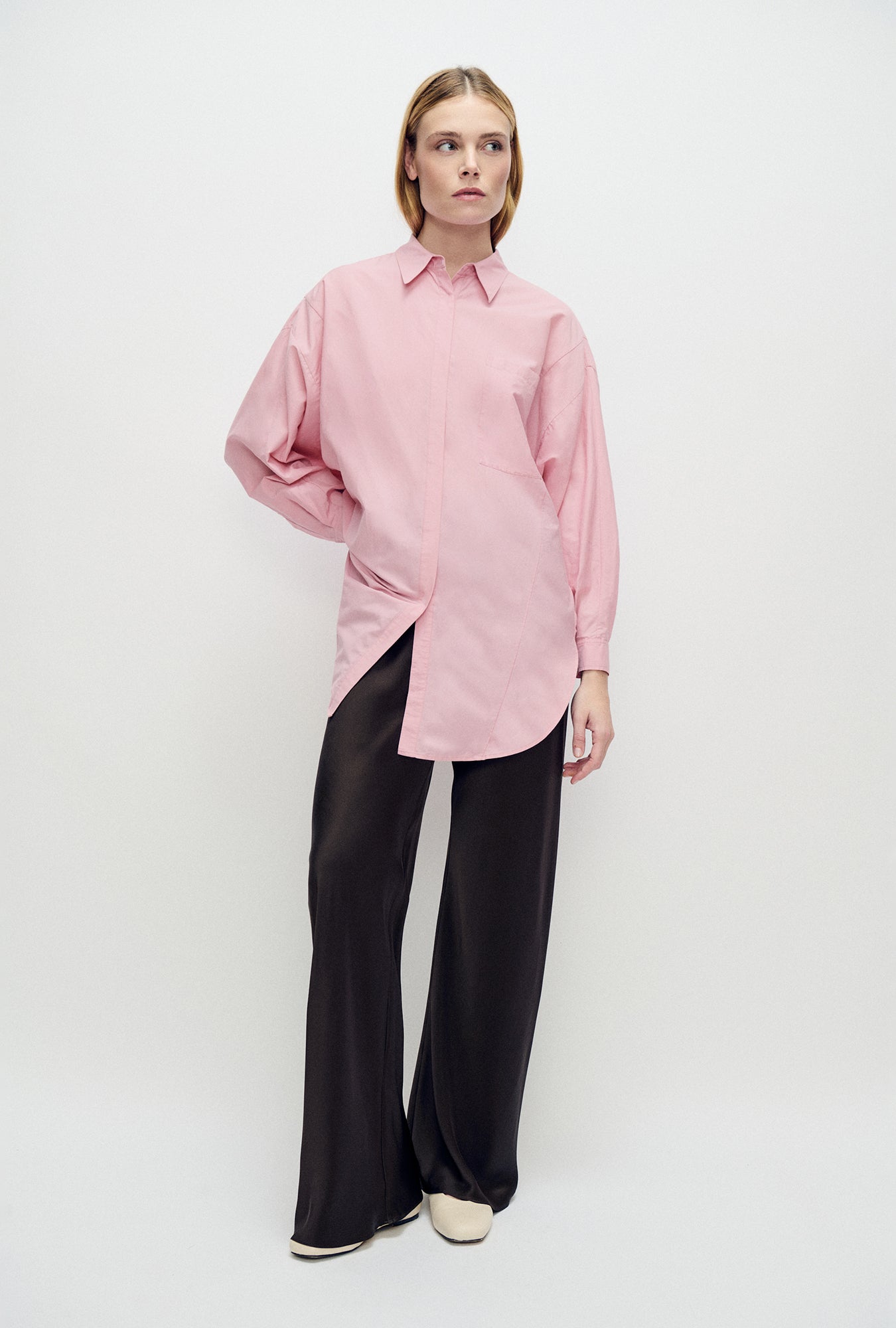 Laundry Cotton Silk Round Shirt (Vintage Pink)